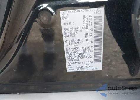 2014 Nissan Rogue Sv from USA, damaged, VIN 5N1AT2MV4EC851667